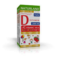 Naturland NATURLAND D3-vitamin forte rágótabletta gyermekeknek C-vitaminnal eper ízű 60x