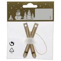 Karácsonyi dekor síléc fából 3 cm x 7,4 cm x 0,5 cm natúr