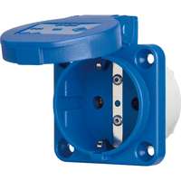 Falon kívüli csatlakozóaljzat 2 pólusú, csapófedéllel kék