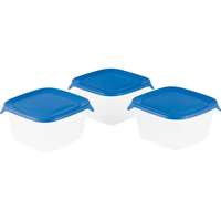 Curver "fresh&go" szögletes ételtartó szett 3 x 1,2 l - átlátszó/sötétkék