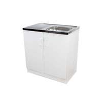 Komplett mosogatós szekrény nyílóajtós 80 cm x 50 cm 1 medencés tál fehér front