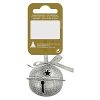 Karácsonyi dekor csengő dísz fémből 4 cm ezüst