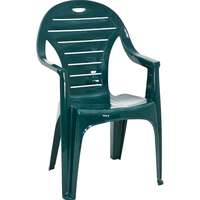  Egymásra rakható szék magas háttámlával 56 cm x 52 cm x 90 cm zöld