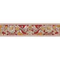 AS-Creation Bordűr piros virágmintás - klasszikus 5 m x 0,13 m FSC