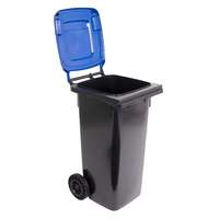 Hulladékgyűjtő műanyag szögletes kék tetővel 120 l
