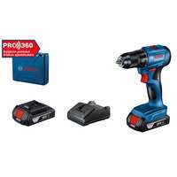 Bosch Professional GSR 185-LI Akkus fúrócsavarozó 2x GBA 18V 2.0 Ah akkuval, GAL 18V-20 töltővel