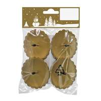 Fém gyertyatartó kerek arany 6 cm 4 darab