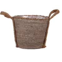 Füles kosár kenderből 24 cm x 18 cm sötétbarna