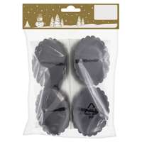 Fém gyertyatartó 7 cm átmérő fekete 4 darab