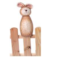 Dekor-figura kerítésre nyuszi terrakotta 23 cm krém-bézs-barna