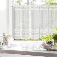 Függöny jacquard vitrázs bordűrös fehér 60 cm magas méteráru