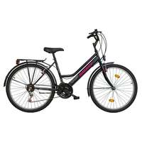  MTB City 26-os női kerékpár fekete-rózsa