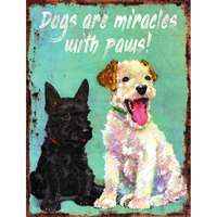 Retro-Gift Retro-Gift kis táblakép Dogs are Miracles with Paws 17 cm x 12,5 cm