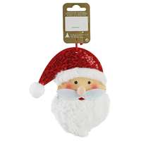 Karácsonyi dekor Mikulás-fej dísz nemezből 12 cm 14 cm piros - fehér