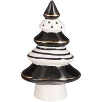 MICA House of Seasons dekor kerámia fenyőfa 12 cm fekete - fehér