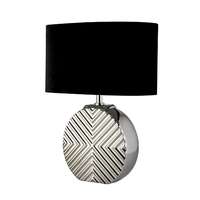  Searchlight Ceramic kerámia króm asztali lámpa E14 60W fekete textil búrával