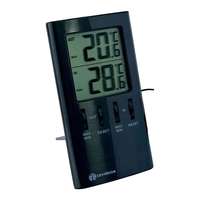  Hőmérő digitális kül és beltéri min/max érték óra fekete