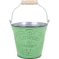 Flowers & Garden kaspó fém Zöld 11,5 cm átmérő x 10,5 cm