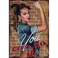 Retro - gift nagy táblakép - You can do it dekoráció 27 cm x 39 cm