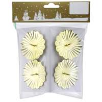 Karácsonyi dekor gyertyatartó virág alakú fémből 6 cm átmérő arany 4 db