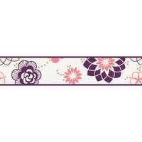 AS-Creation Bordűr 1436-31 virágmintás lila