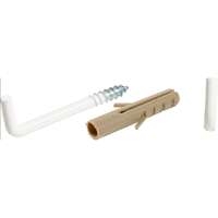 LUX-TOOLS LUX csavaros kampó egyenes horganyzott 3,8 mm x 50 mm fehér 2 darab