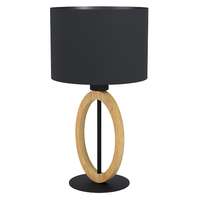 Eglo EGLO Basildon1 asztali lámpa fekete textil ernyő / fa és fekete fém váz