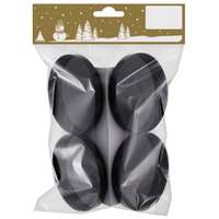 Mécsestartó 4 db-os csomag fém 7,5 cm átmérő fekete