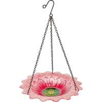  Madáritató függő üveg virág rózsaszín 23 cm átmérő
