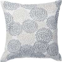Töltött párna fehér-szürke virágmintás 40 cm x 40 cm
