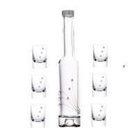  Röviditalos pohár + üveg swarovski díszítéssel üveg 30ml/200ml S/7