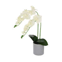 Bloomi Selyemvirág orchidea mûanyag kaspóban mûanyag 51cm fehér @