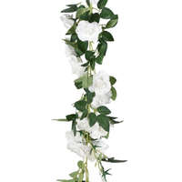 Bloomi Selyemvirág rózsa girland 168cm fehér SSS