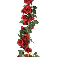 Bloomi Selyemvirág rózsa girland 168cm piros SSS
