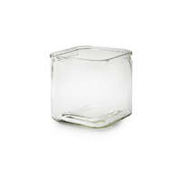  Váza szögletes üveg 14x14x14cm átlátszó