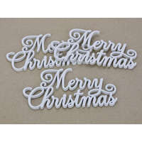  Merry Christmas felirat elegáns fehér 15cm 3db/csomag