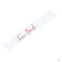  Vállszalag "Team Bride" textil 75cm fehér,rosegold