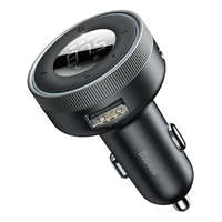 Baseus A BASEUS Edgevezze az autó LED vezeték nélküli 2x USB / 3,5mm jack MP3 töltő Bluetooth 5.0 3.4a fekete (CCLH-01)