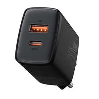 Baseus Baseus Kompakt gyorstöltő Type-c USB / USB 20 W 3-A Power Delivery Quick Charge 3.0 fekete (CCXJ-B01)