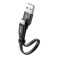 Baseus Baseus Fürge Flat Hordozható USB / USB - C kábel Buckle 2A 0,23M fekete (CATMBJ - 01)