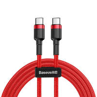 Baseus Baseus Cafule Kábel tartós nylon litzehuzal USB - C PD / USB - C PD PD2.0 60W 20V 3A QC3.0 1M piros (CATKLF - G09)