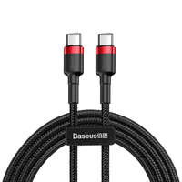 Baseus Baseus Cafule Kábel tartós nylon litzehuzal USB - C PD / USB - C PD PD2.0 60W 20V 3A QC3.0 1M fekete - piros (CATKLF - GG1)