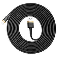 Baseus Baseus Cafule Kábel tartós nylon fonott USB / Lightning QC3.0 2A 3M fekete - arany (CALKLF - RV1)