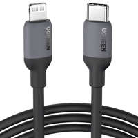 Ugreen Ugreen US387 MPI USB-C, Lightning Szilikon kábel C94 chip 1M Fekete