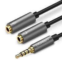 Ugreen UGREEN 3.5mm apa 2 anyai audio kábel ABS tok (Fekete)