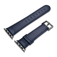 iCarer iCarer Leather Vintage csuklópánt valódi bőr szíj Watch 3 38mm / Watch 2 38mm / 38mm Watch 1 sötétkék (RIW117-DB (38)) tok