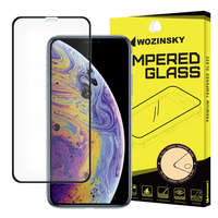 Wozinsky Wozinsky edzett üveg FullGlue Super Tough képernyővédő fólia Teljes Képernyős kerettel telefon tok telefontok barát Apple iPhone XS / X fekete kijelzőfólia üvegfólia tempered glass
