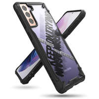 Ringke Ringke Fusion X design tartós PC Tok TPU Bumper Samsung Galaxy S21 + 5G (S21 Plus 5G) fekete (Cross) (XDSG0053)