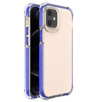 Hurtel Spring Armor világos TPU gél masszív védőburkolat színes kerettel iPhone 12 mini kék telefontok