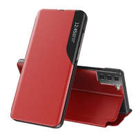 Hurtel Eco Leather View tok elegáns Bookcase kihajtható tok kitámasztóval Samsung Galaxy S21 + 5G (S21 Plus 5G) vörös